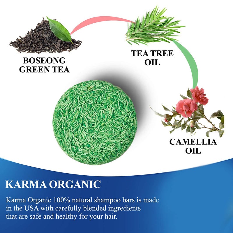 karma organic Karma Naturals Shampoo Bar with Green Tea - Haircare Helps Ensure Nourished and Healthy Hair - Image 1